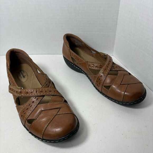 Clarks Bendables‎ Loafers Womens Size 11 Ashland Spin Q Mary Jane Brown D3 - Picture 1 of 10